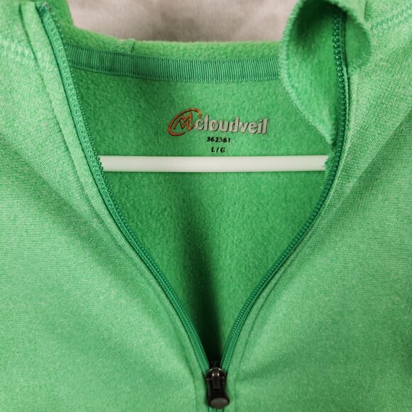 CLOUDVEIL Hooded Full Zip Sweatshirt With Pockets Green Womens Size L - Picture 3 of 10